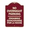 Signmission No Overnight Parking Prohibido Estacionarse Por La Noche Heavy-Gauge Alum, 24" x 18", BU-1824-23830 A-DES-BU-1824-23830 - alternate 1